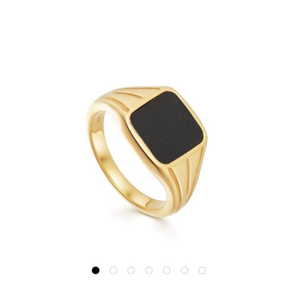 Missoma Jewelry - Missoma x Lucy Williams Square Black Signet Ring